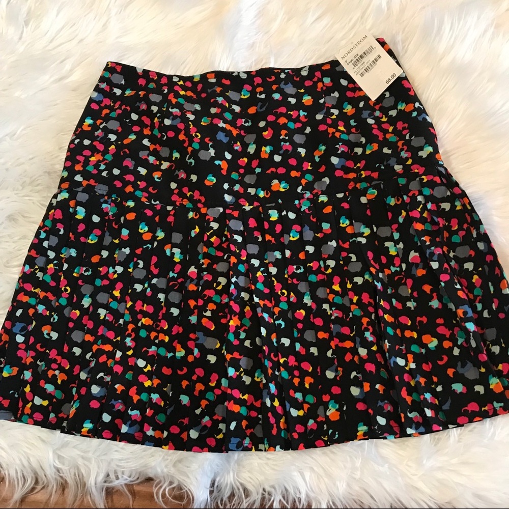 Hinge NWT Abstract Dot Pleated Mini Skirt - Picture 3 of 4